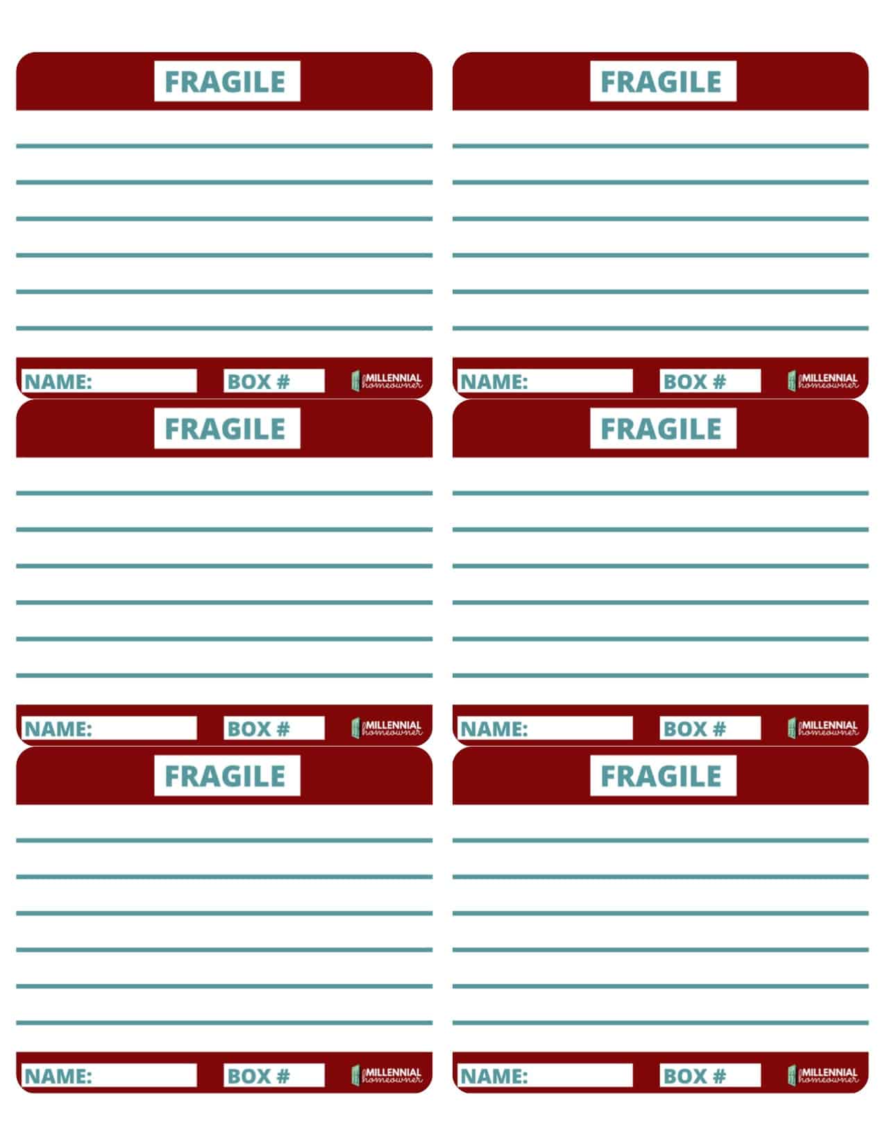 Free Printable Moving Labels: Color Coded Moving Box Labels (March 2024)