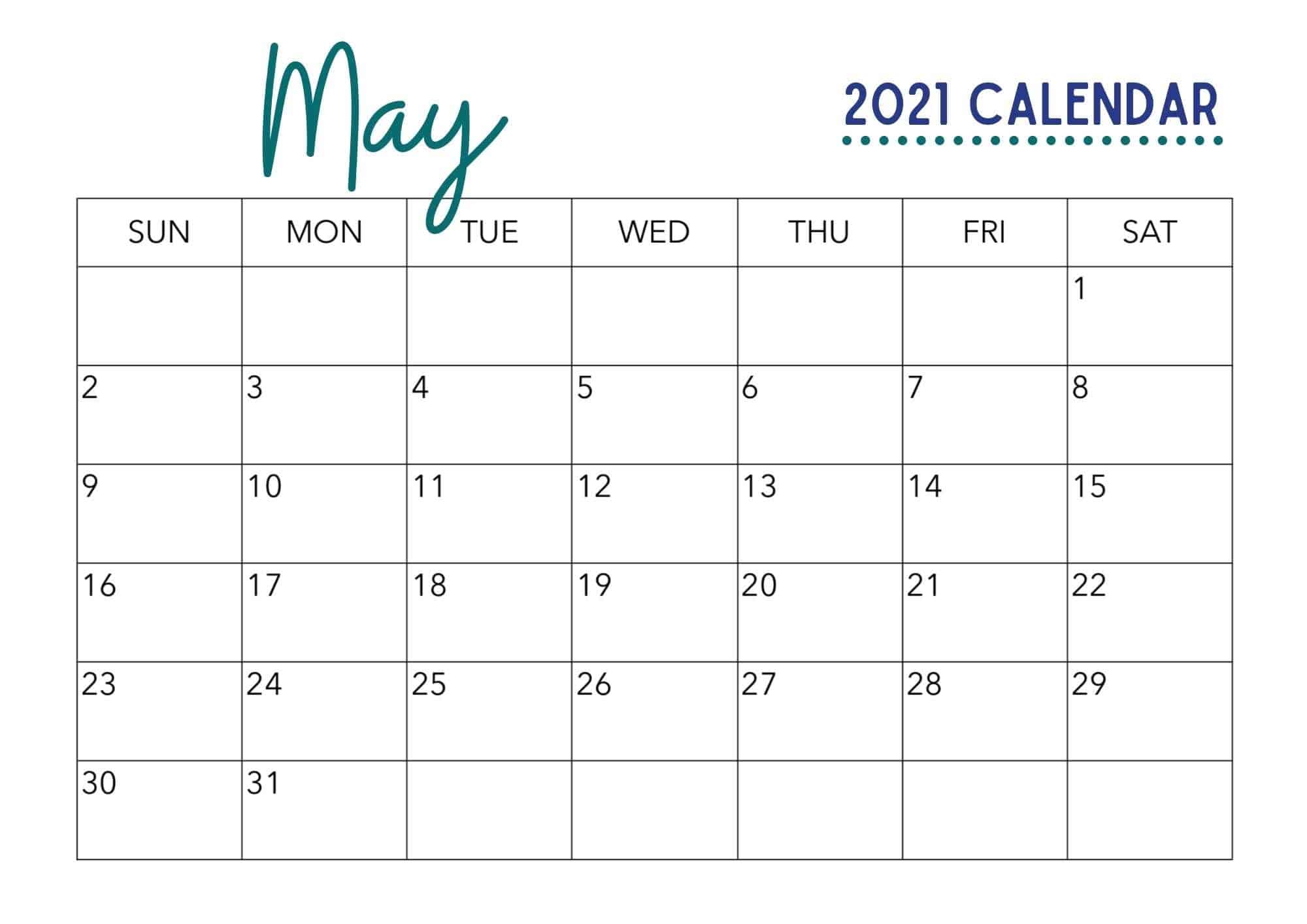 Free May Calendar Printable 2023 Millennial Homeowner