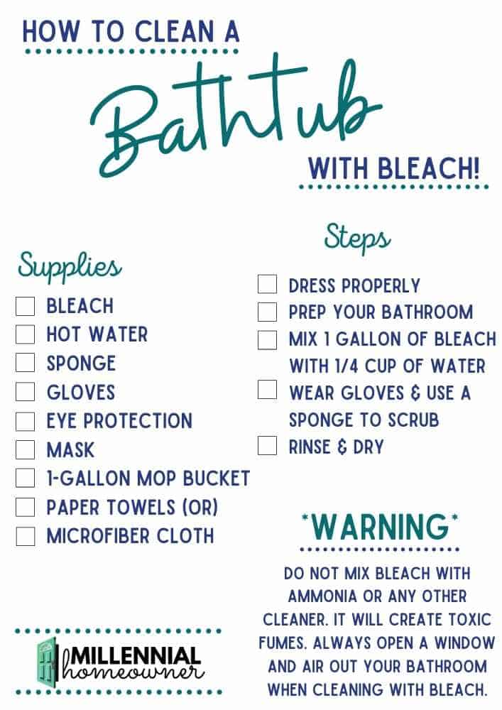 How to Clean a Bathtub with Bleach Step by Step (updated March 2024)