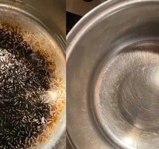 how to clean a burnt pot
